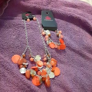 Paparazzi necklace earring and bracelet set